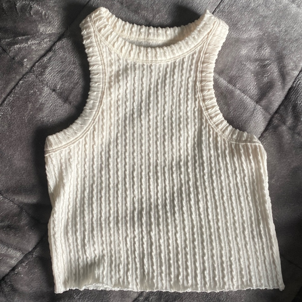 Cropped tank top white